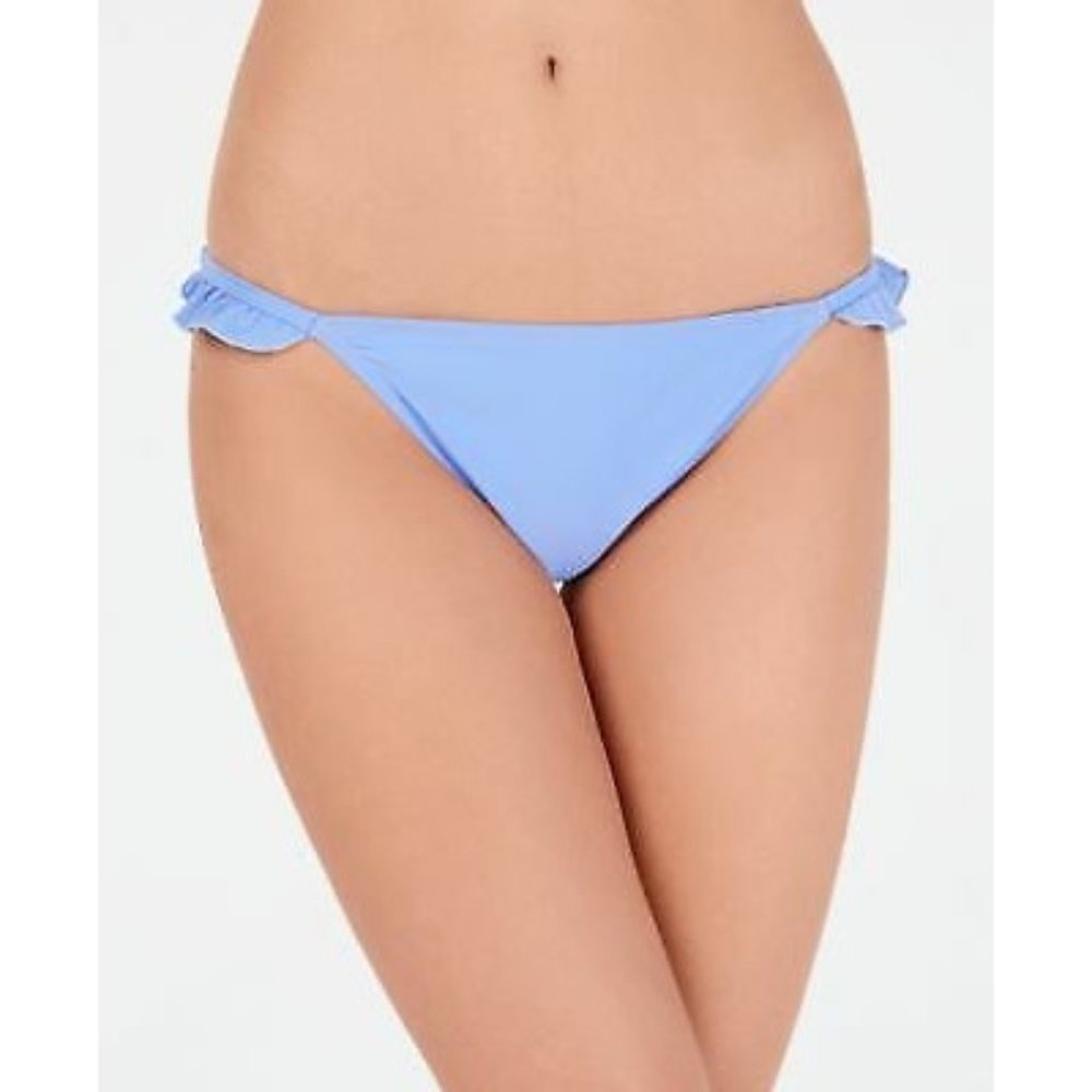 CALIFORNIA WAVES - Junior's Ruffled Side Hipster Bikini Bottom, Lt Blue, XL, NWT
